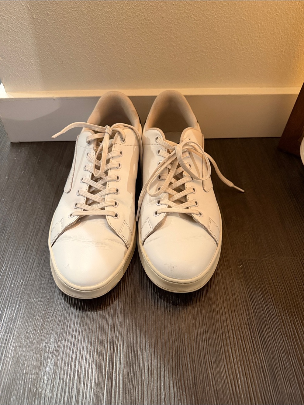 Diesel White Leather Low-Top Sneakers